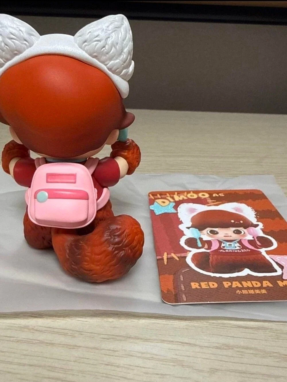 Dimoo Red Panda Mei Collectible Card - Pop Mart  Unopened And Confirmed